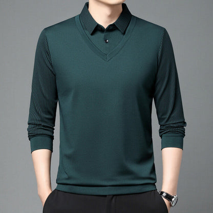 City Striped Layered Shirt Top