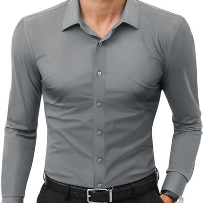 Men’s 16-Way Stretch Slim Fit Dress Shirt, Wrinkle-Free