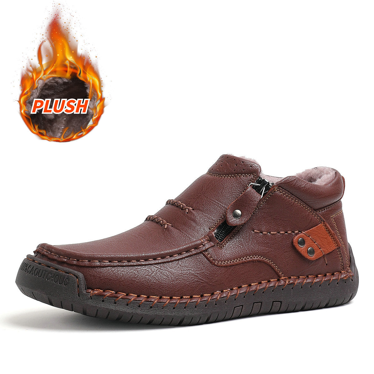 Men’s Handmade Premium Leather Slip-On Outdoor Work Boots